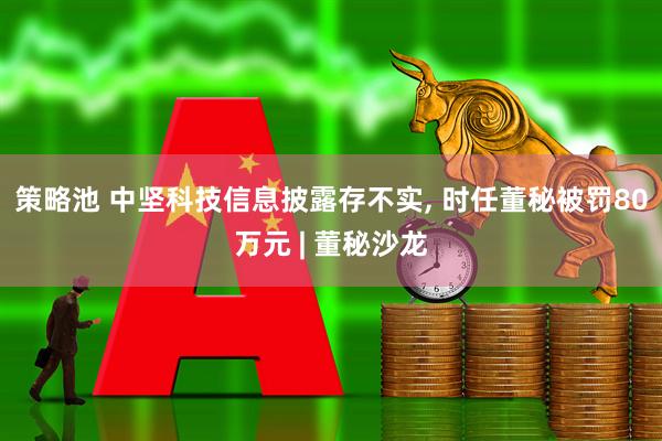 策略池 中坚科技信息披露存不实, 时任董秘被罚80万元 | 董秘沙龙